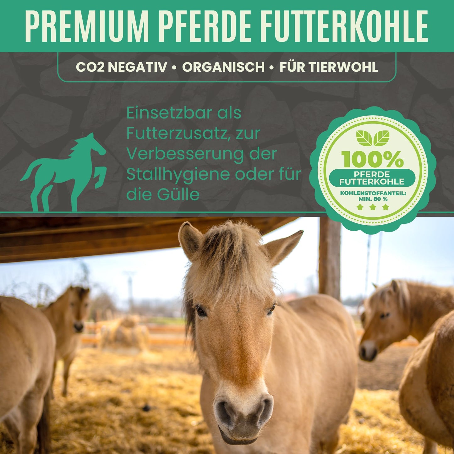 Premium Futterkohle | Futtermittelzusatz für Pferde