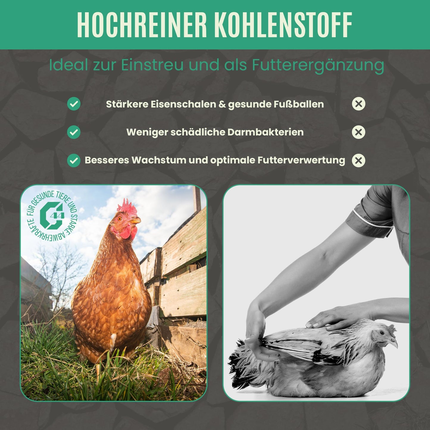 Premium Futterkohle | Futtermittelzusatz für Geflügel