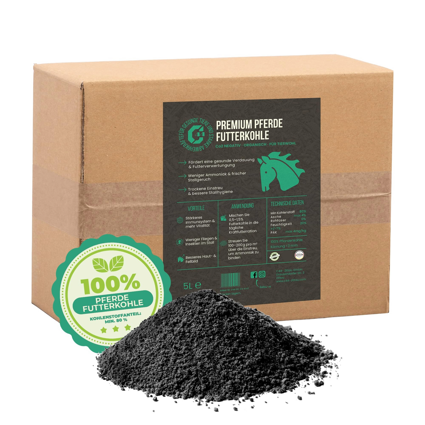Premium Futterkohle | Futtermittelzusatz für Pferde