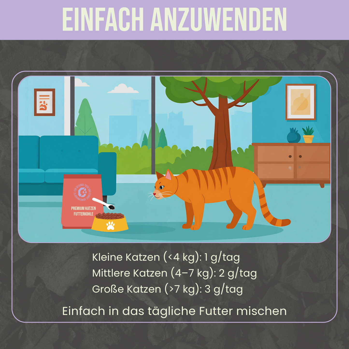 Premium Katzen Futterkohle