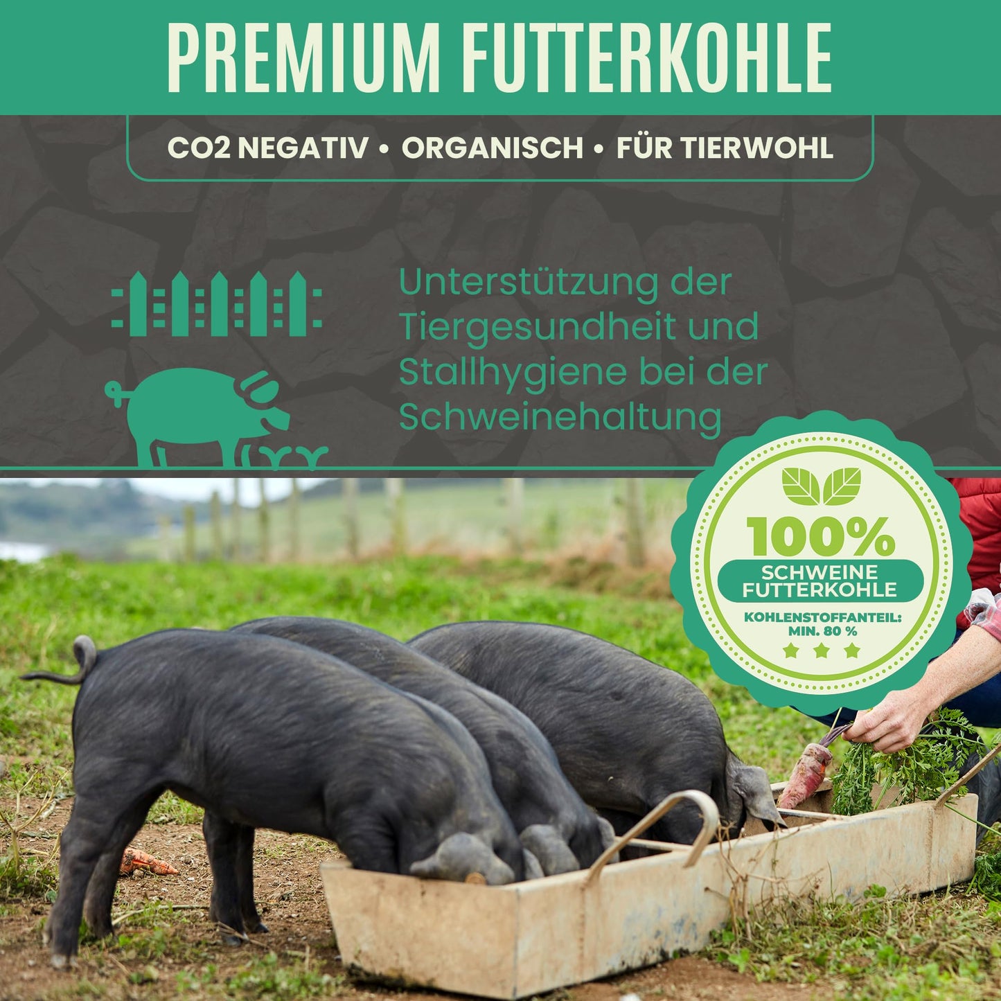 Premium Futterkohle | Futtermittelzusatz für Schweine